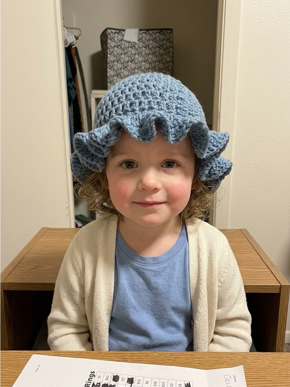 2 Handmade Crochet Ruffle Hat - - Picture 6 of 7